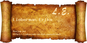 Lieberman Erika névjegykártya